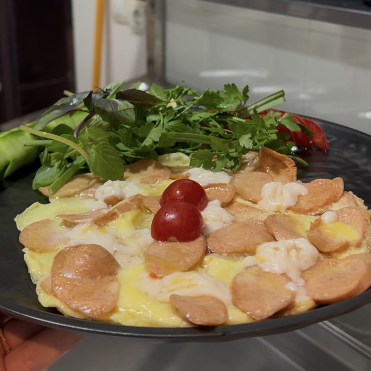 French sausage and eggs